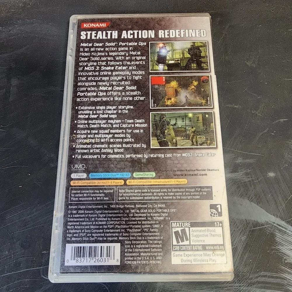 Sony PSP Metal Gear Solid: Portable Ops Video Game